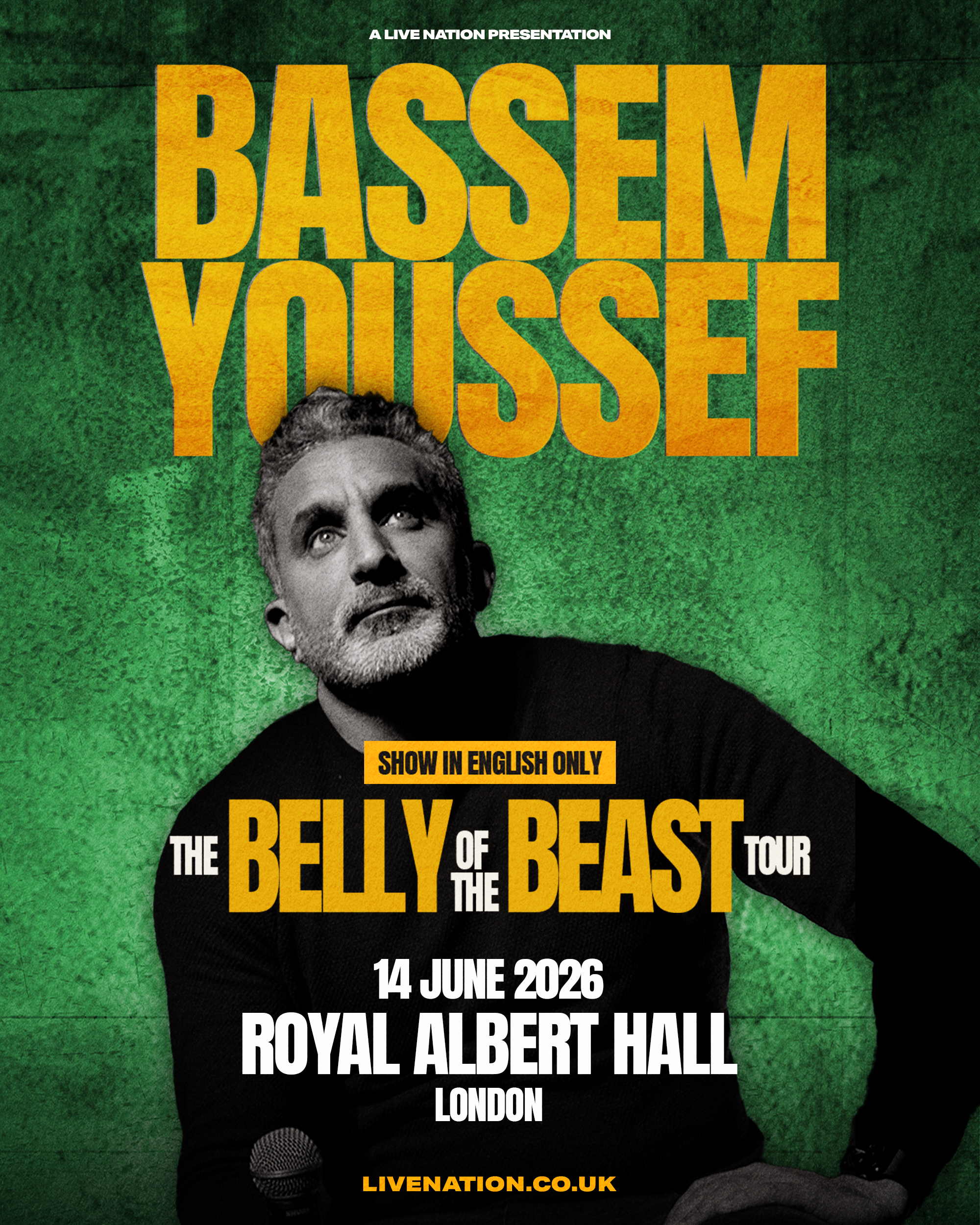 Bassem Youssef concert tour poster 2026 & 2027